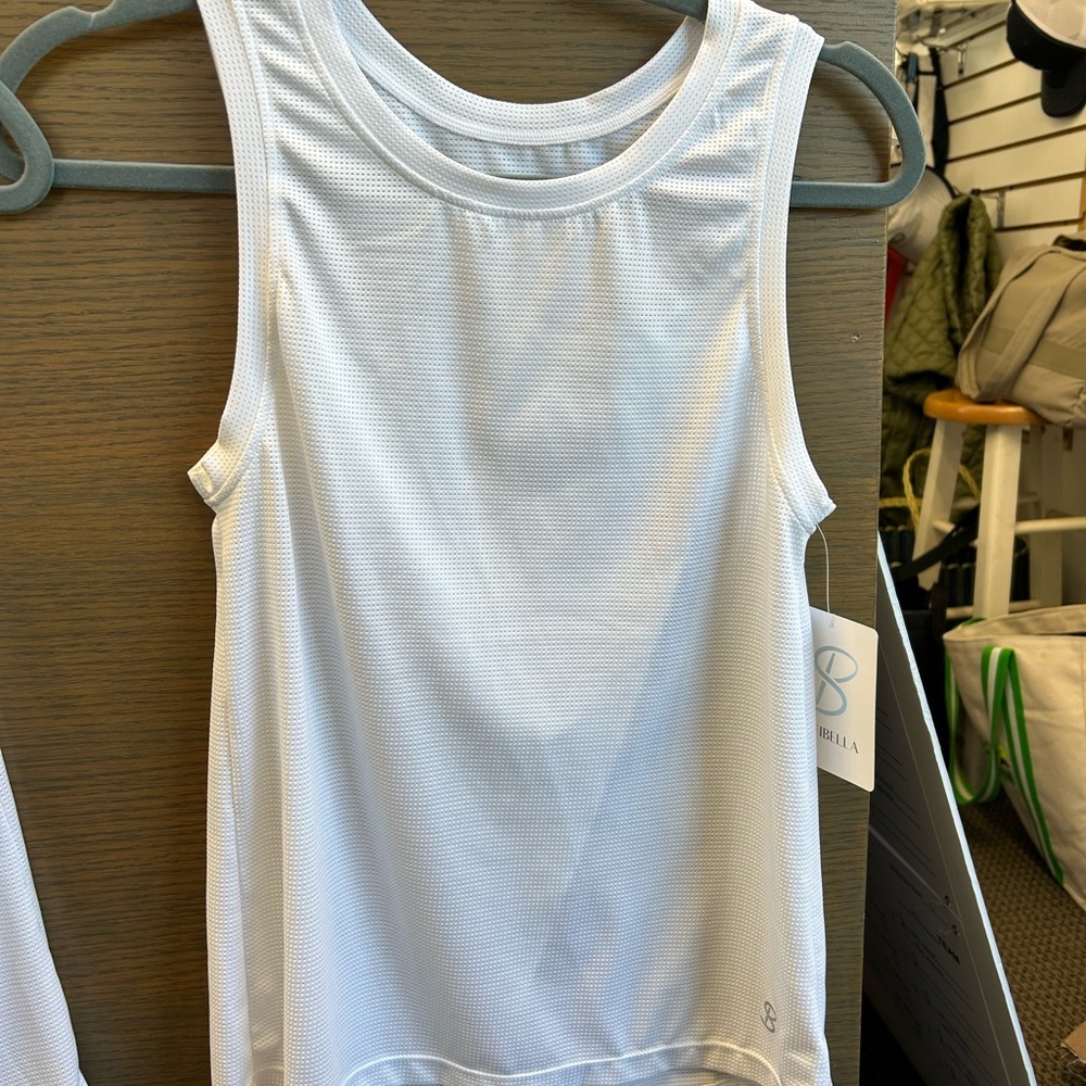 White Sleeveless Mesh Top